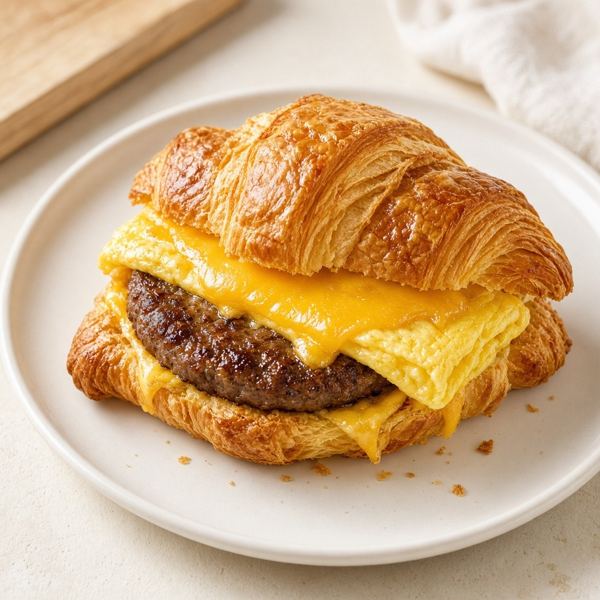 Croissant Sausage, Egg & Cheese Sandwich from Panera Bread menu