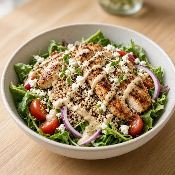 Mediterranean Chicken Greens with Grains from Panera Bread menu