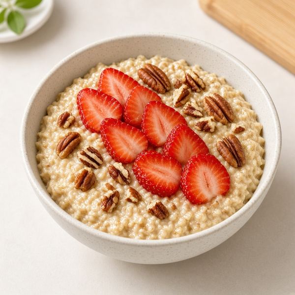Steel Cut Oatmeal with Strawberries & Pecans from Panera Bread menu