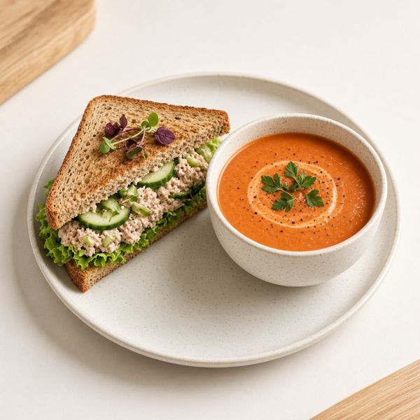 Tuna Salad & Creamy Tomato Soup from Panera Bread menu
