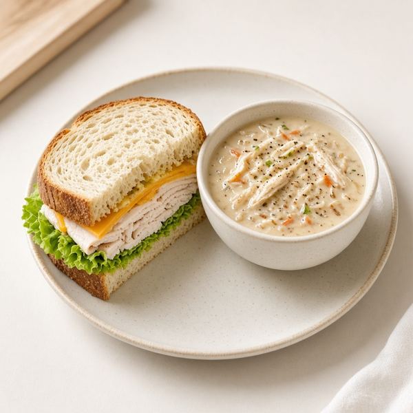 Turkey & Cheddar & Wild Rice Soup from Panera Bread menu