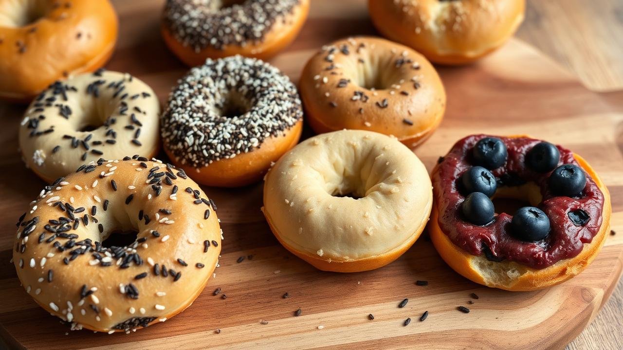 Assortment of freshly baked Panera Bread-style bagels